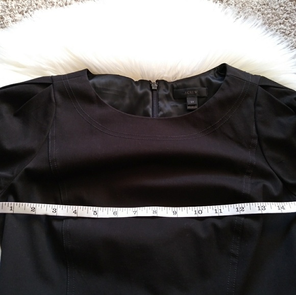 J.Crew Tall Black Gathered Sleeve Dress Size 2T - Picture 6 of 8